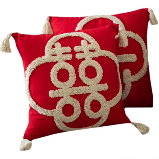 Cross-border Nordic ins botanical and floral chenille jacquard pillowcase, pastoral cushion, living room sofa decorative pillow Cross-border Nordic ins botanical and floral chenille jacquard pillowcase, pastoral cushion, living room sofa decorative pillow