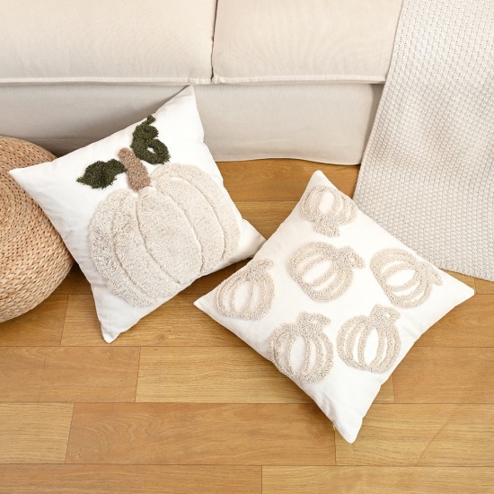 Cross-border Nordic ins loop pile tufted 3D pumpkin embroidered pillowcase, Halloween home sofa decoration pillowcase